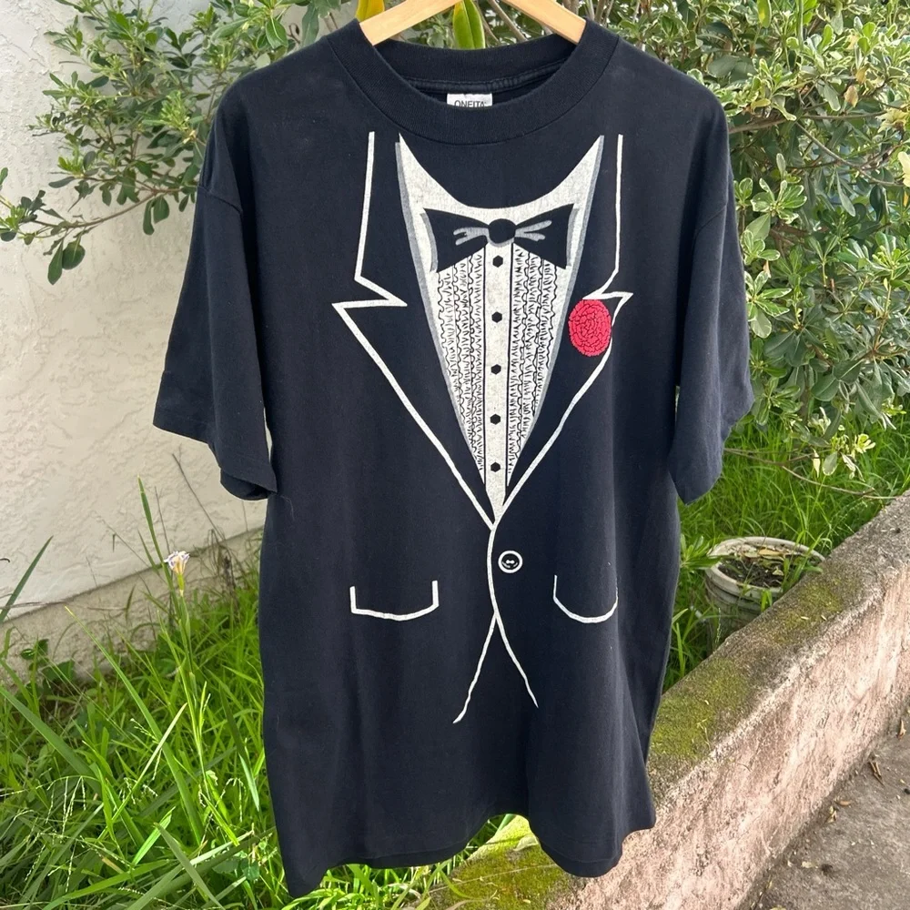 Vintage 90s Tuxedo Shirt